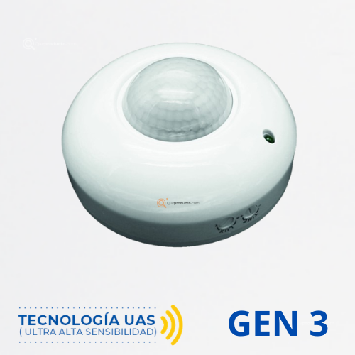 Sensor de Movimiento Infrarrojo, S-S1 Gen3, Techo, 360G, 200W Max LED, 120V, Marca Royal Lighting (En Stock)