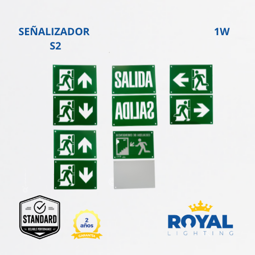 LED Señalizador de emergencia Multiproposito 1W, 100-240V, Ref S2, Marca Royal Lighting (En Stock)