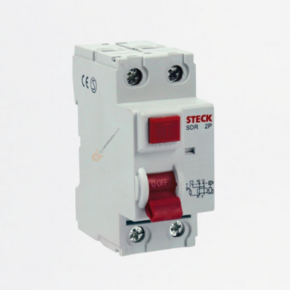 Interruptor Breaker diferencial tipo riel 63A 2P, 30mA 230V, Ref SDR26330, Marca Steck (S)