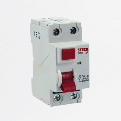 Interruptor Breaker diferencial tipo riel 25A 2P, 30mA 230V, Ref SDR22530, Marca Steck (O)