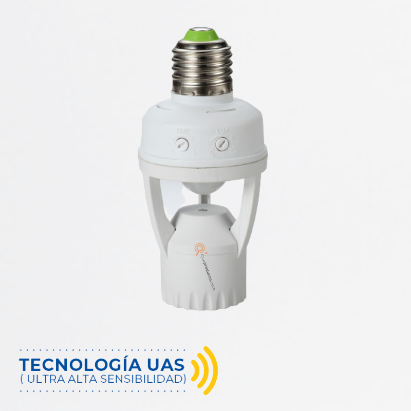 Sensor de Mov. Infrarrojo, Ref S-R1 Portabombilla E27, 360G, 60W Max LED, Marca Royal Lighting (S)