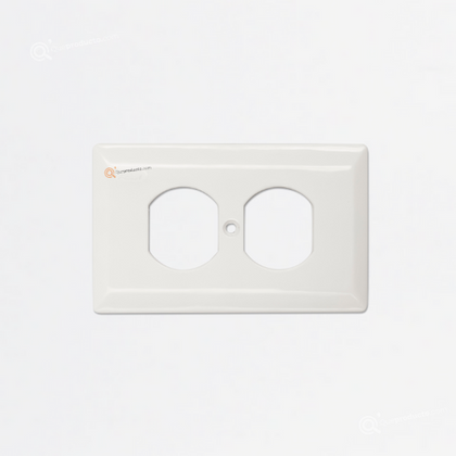 Tapa FacePlate Blanca Para Toma Doble, Ref FPLBL-E, Marca Adler (O)