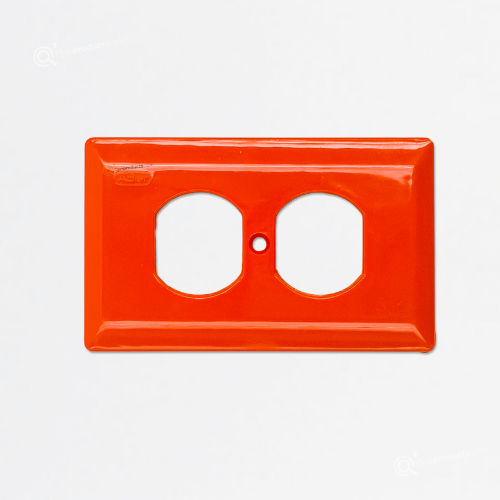 Tapa FacePlate Naranja Para Toma Doble, Ref FPLNA-E, Marca Adler (Bajo Pedido)