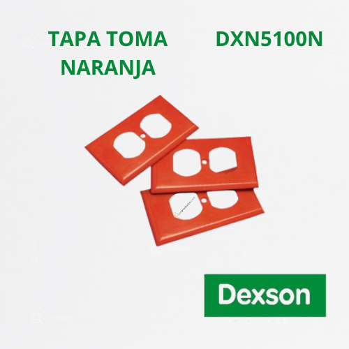Tapa FacePlate Naranja Para Toma Doble Compatible L, Ref DXN5100N, Marca Dexson (Bajo Pedido)