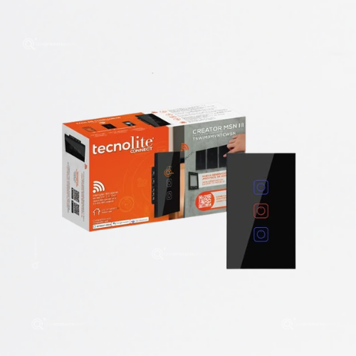 Interruptor Triple CREATOR MSN III Sin Neutro, 100-240V, Ref TSWIM3MVNTCWSN, Marca Tecnolite (Bajo Pedido)