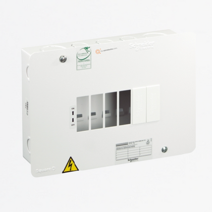 Tablero Enchufable Monofásico 120 V 6 circuitos VTQ 75A, Ref ZA000611015, Marca Schneider (O)