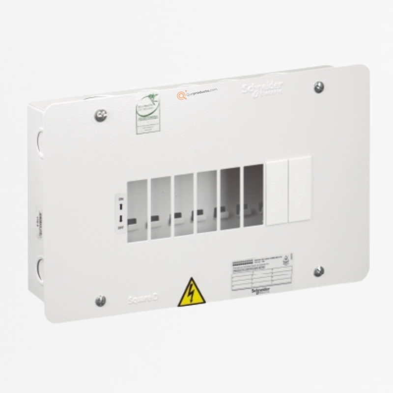 Tablero Enchufable Monofásico 120 V 8 circuitos VTQ 75A, Ref ZA000611020, Marca Schneider (O)