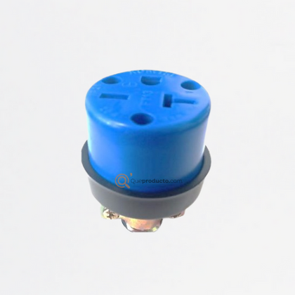 Toma Indus. Pata Cruzada 20A Con Polo a Tierra Azul, 120-250V, IP20, Ref FT-13, Marca Kontiki (S)