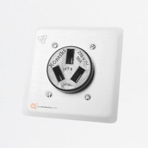 Toma Trifasica 50A Incrustar, 250V, IP20, Ref FT-6, Marca Kontiki (O)