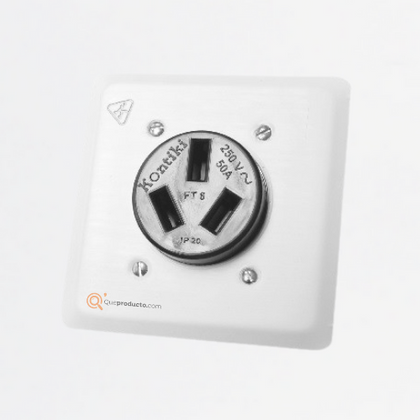 Toma Trifasica 50A Incrustar, 250V, IP20, Ref FT-6, Marca Kontiki (O)