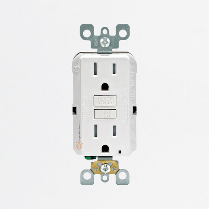 Toma Doble Falla Tierra Blanca, 15A, Ref GFNT1-W, Marca Leviton