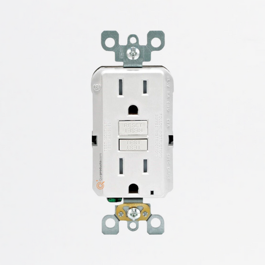 Toma Doble Falla Tierra Blanca, 15A, Ref GFNT1-W, Marca Leviton (Bajo Pedido)