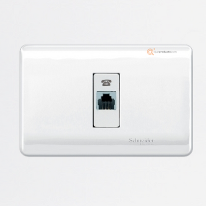 Toma Sencilla de Datos Genesis RJ11 Blanco, Ref MWD130317720, Marca Schneider (O)