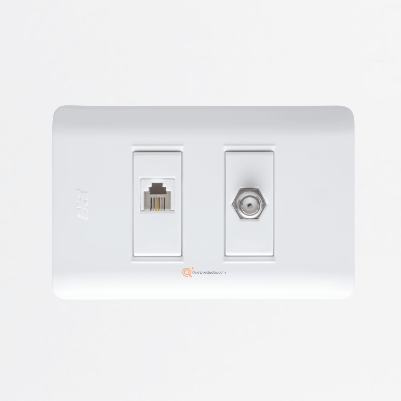 Toma Doble Teléfono Americana 4 hilos (RJ11), Ref 15066TA4, Marca DUOMO-EXE (O)