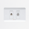 Toma Doble Teléfono Americana 4 hilos (RJ11), Ref 15066TA4, Marca DUOMO-EXE (O)