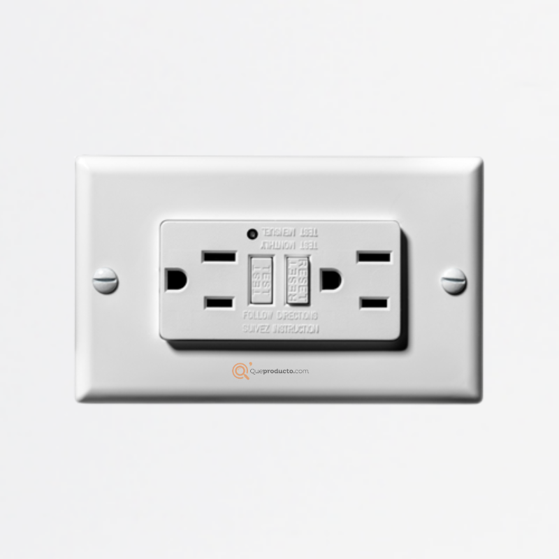 Toma doble GFCI AVE 15A blanca + tapa 1 PCE, Ref LD3003W, Marca AVE (O)