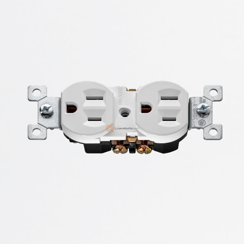 Toma doble Polo tierra EXE 15A, 110V, Ref YQ15R-S, Marca EXE (S)