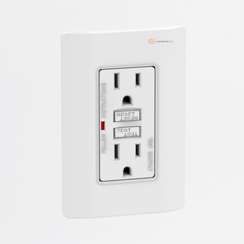 Tomacorriente Doble GFCI Miluz 20A 125V 2Polos+Tierra 50/60Hz, Ref S3B10310, Marca Schneider (O)
