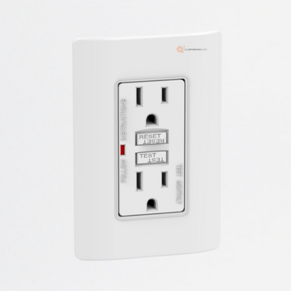 Tomacorriente Doble GFCI Miluz 20A 125V 2Polos+Tierra 50/60Hz, Ref S3B10310, Marca Schneider (O)