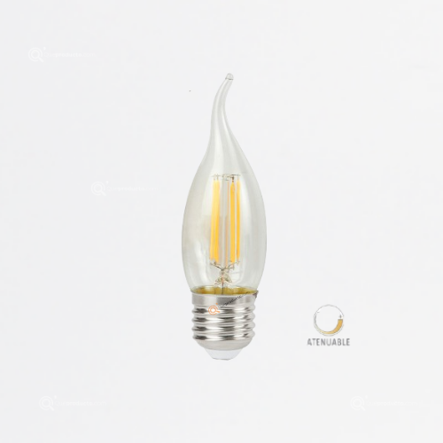 Led Vintage Vela 4,5W E27 Claro, 2700K, 420 lm, 127V, Ref FFE27D-LEDF001/27, Marca Tecnolite (Bajo Pedido)