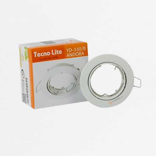 Chasis Bala MR16, Aluminio Blanca Max 50W, base Sugerida GU10, Ref YD-330/B, Marca Tecnolite (Bajo Pedido)