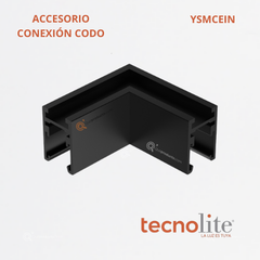 Accesorio Conexión Micro Riel Mag, Codo, Ref YSMCEIN, Marca Tecnolite (Bajo Pedido)