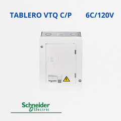 Tablero Enchufable Monofásico 120 V 6 circuitos VTQ 75A, Ref ZA000611015CP, Marca Schneider (Bajo Pedido)