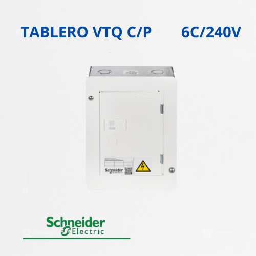 Tablero Enchufable Bifásico 240 V 6 circuitos VTQ 75A, Ref ZA000611015MCP, Marca Schneider (Bajo Pedido)