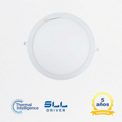 LED Panel redondo 18W incrustar, 6500k, 1440 lm, IRC 80, 120G, 100-240V, Marca Royal Lighting (S)