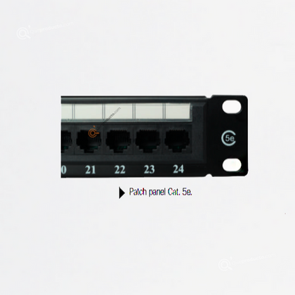 Patch Panel 1U Categoría 5E, 24 puertos, Ref NPP5E24-0524, Marca Powest (O)