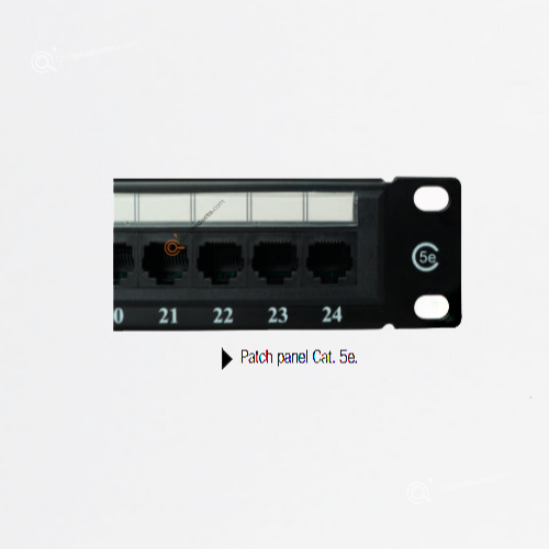 Patch Panel 1U Categoría 5E, 24 puertos, Ref NPP5E24-0524, Marca Powest (Bajo Pedido)