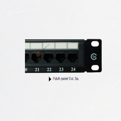 Patch Panel 1U Categoría 5E, 24 puertos, Ref NPP5E24-0524, Marca Powest (Bajo Pedido)