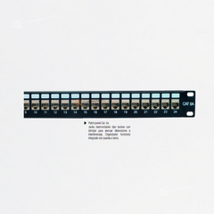 patch panel 1U Categoría 6A, 24 puertos, Ref NPP6A24-1624, Marca Powest (Bajo Pedido)